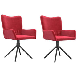 Chaises pivotantes à manger lot de 2 Rouge bordeaux Velours vidaXL
