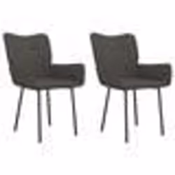 vidaXL Chaises à manger lot de 2 Gris foncé Velours - TU