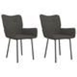 vidaXL Chaises à manger lot de 2 Gris foncé Velours - TU