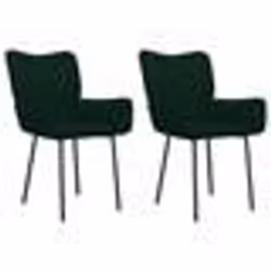 vidaXL Chaises à manger lot de 2 Vert foncé Velours - TU