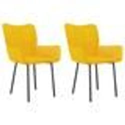 vidaXL Chaises à manger lot de 2 Jaune Velours - TU