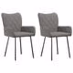vidaXL Chaises à manger lot de 2 gris clair tissu - TU