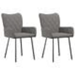 vidaXL Chaises à manger lot de 2 gris clair tissu - TU