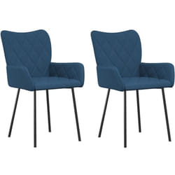 Vidaxl - Chaises à manger lot de 2 bleu tissu