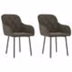 vidaXL Chaises à manger lot de 2 Gris foncé Velours