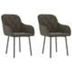 vidaXL Chaises à manger lot de 2 Gris foncé Velours