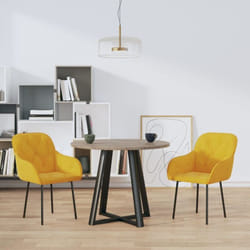 Vidaxl - Chaises à manger lot de 2 Jaune Velours