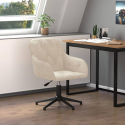 vidaXL Chaise pivotante de bureau Crème Velours