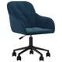 vidaXL Chaise pivotante de bureau Bleu Velours
