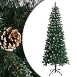 vidaXL Sapin de Noël artificiel avec support Vert 210 cm PVC - TU