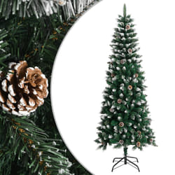 vidaXL Sapin de Noël artificiel avec support Vert 240 cm PVC - TU