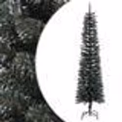 vidaXL Sapin de Noël artificiel mince avec support Vert 180 cm PVC - TU