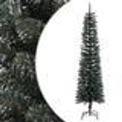 vidaXL Sapin de Noël artificiel mince avec support Vert 180 cm PVC - TU