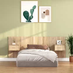 vidaXL Tête de lit avec armoires Chêne sonoma Bois d'ingénierie - TU