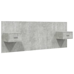 vidaXL Tête de lit avec armoires Gris béton Bois d'ingénierie - TU