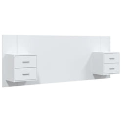 vidaXL Tête de lit avec armoires Blanc Bois d'ingénierie - TU