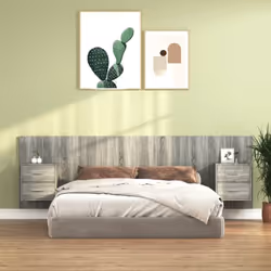 La tête de lit robuste avec armoires, au design classique, donne à votre cadre de lit un aspect complet et convient à toute c ...