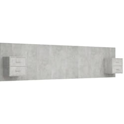 vidaXL Tête de lit avec armoires Gris béton Bois d'ingénierie - TU