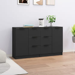 Vidaxl - Buffets 2 pcs Noir 60x30x70 cm Bois d'ingénierie