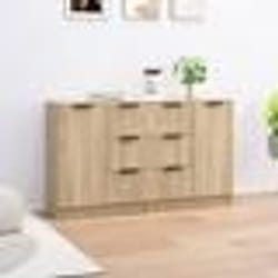 vidaXL Buffets 2 pcs Chêne sonoma 60x30x70 cm Bois d'ingénierie