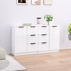 vidaXL Buffets 2 pcs Blanc brillant 60x30x70 cm Bois d'ingénierie