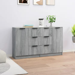 vidaXL Buffets 2 pcs Sonoma gris 60x30x70 cm Bois d'ingénierie