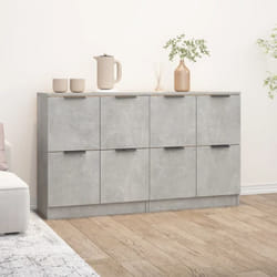 Buffets 2 pcs Gris béton 60x30x70 cm Bois d'ingénierie Vidaxl