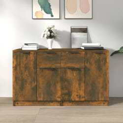 vidaXL Buffets 2 pcs Chêne fumé 60x30x70 cm Bois d'ingénierie