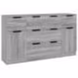 vidaXL Ensemble de buffets 3 pcs Sonoma gris Bois d'ingénierie