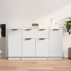 vidaXL Buffets 3 pcs Blanc Bois d'ingénierie