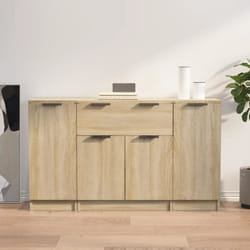 vidaXL Buffets 3 pcs Chêne sonoma Bois d'ingénierie