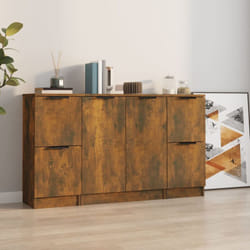 Vidaxl - Buffets 3 pcs Chêne fumé Bois d'ingénierie