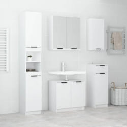 vidaXL Meubles de salle de bain 5 pcs Blanc Bois d'ingénierie
