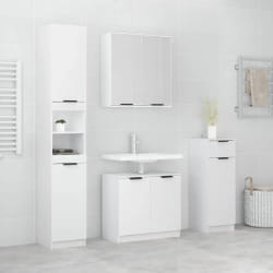 vidaXL Meubles de salle de bain 4 pcs Blanc Bois d'ingénierie