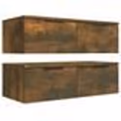 vidaXL Armoires murales 2 pcs Chêne fumé 68x30x20 cm Bois d'ingénierie
