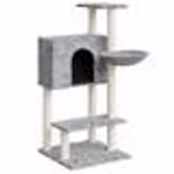 vidaXL Arbre à chat avec griffoirs en sisal Gris clair 108,5 cm
