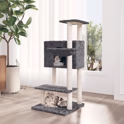 vidaXL Arbre à chat avec griffoirs en sisal Gris foncé 108,5 cm