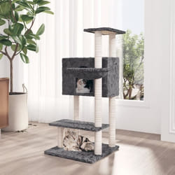 vidaXL Arbre à chat avec griffoirs en sisal Gris foncé 108,5 cm