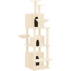 Arbre à chat avec griffoirs en sisal Crème 180 cm