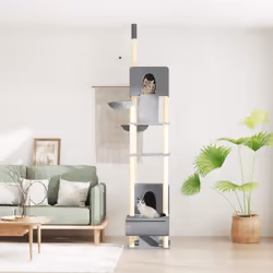 vidaXL Arbre à chat du sol au plafond Gris clair 277-303 cm