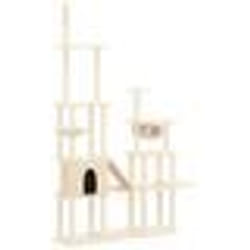 vidaXL Arbre à chat avec griffoirs en sisal Crème 279 cm