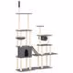 vidaXL Arbre à chat avec griffoirs en sisal Gris foncé 279 cm