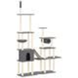 vidaXL Arbre à chat avec griffoirs en sisal Gris foncé 279 cm