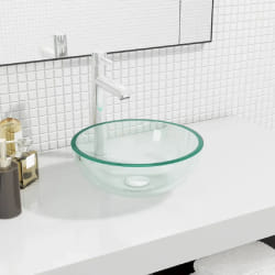 vidaXL Lavabo 30 cm - Transparent Verre Trempé