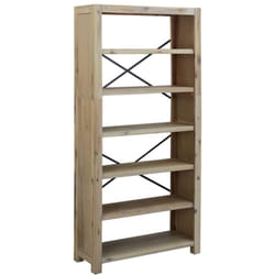 Bibliothèque 6 niveaux 80x30x170 cm Bois solide d'acacia Vidaxl