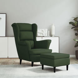 Vidaxl - Chaise d'alarme avec aile en arrière avec repose-pieds en velours élégant dans différentes couleurs Couleur : Vert foncé
