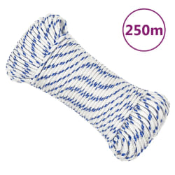 vidaXL Corde de bateau Blanc 3 mm 250 m Polypropylène