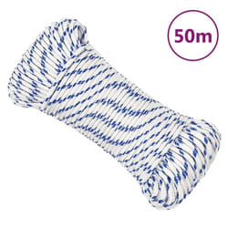vidaXL Corde de bateau Blanc 4 mm 50 m Polypropylène