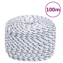 vidaXL Corde de bateau Blanc 10 mm 100 m Polypropylène