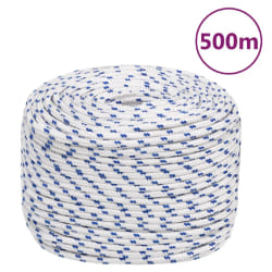 vidaXL Corde de bateau Blanc 10 mm 500 m Polypropylène